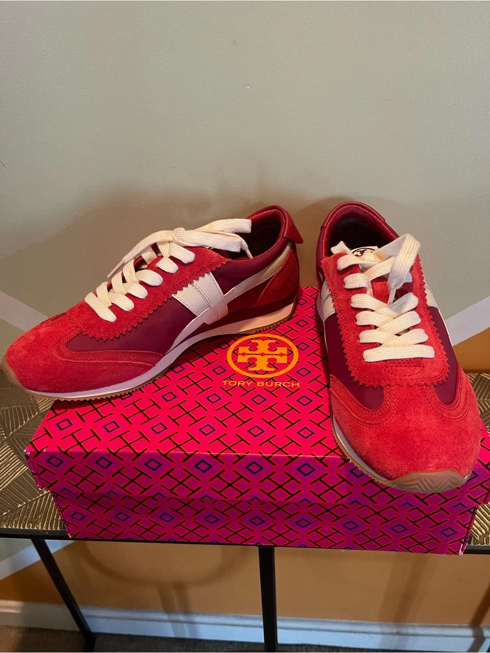Tory Burch Red and White Women's Sneakers
